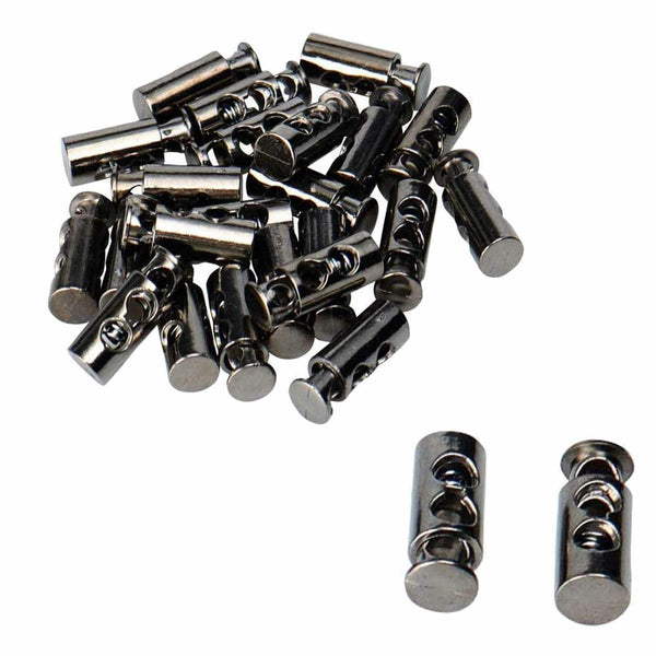 Double Hole Metal Cord Lock Apparel Clamp Barrel Toggle Spring Stopper