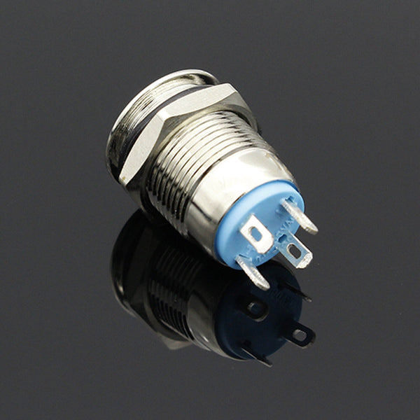 12V 16mm Car Boat Push Button Metal Momentary Switch LED Light Waterproof
