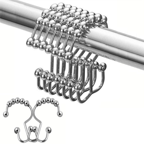 Shower Curtain Hook Rust Shower Metal Double Glide Roller Shower Hooks