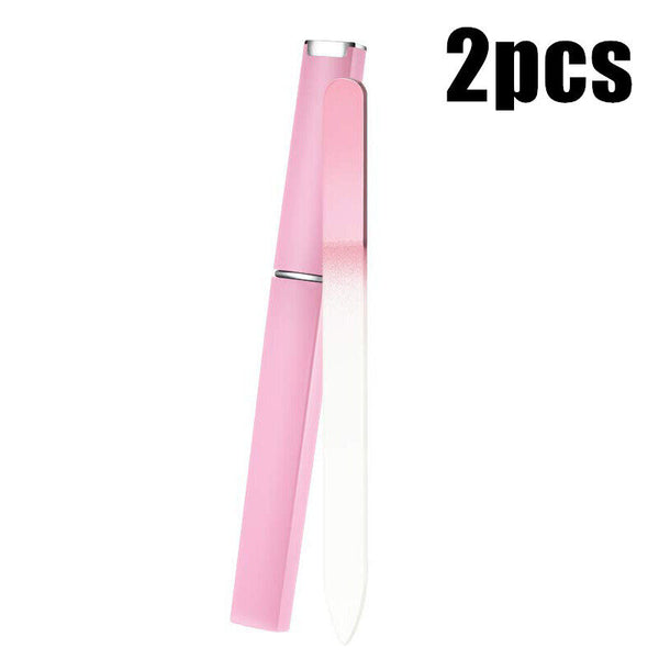 1/2PCS Professional Glass Nail File With Case Crystal Nail File Women Manicure