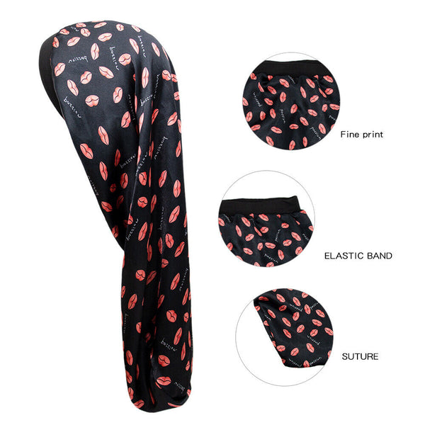 Satin Silk Bonnet Sleep Cap Head Cover Turban Wrap Long Hair Sock