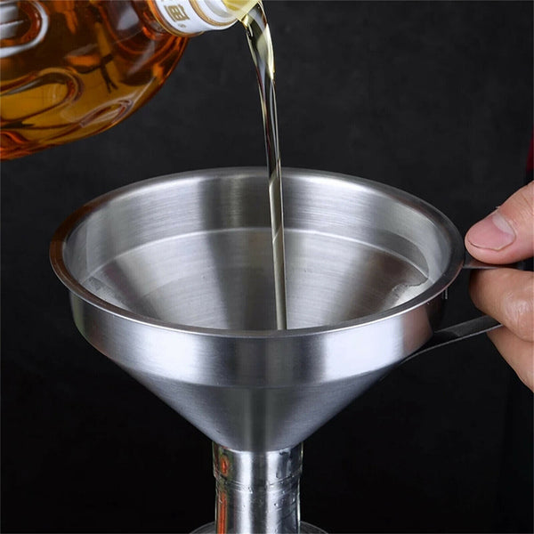 Stainless Steel Funnel Oil Liquid Funnel Metal Funnel with Detachable Filter AUS