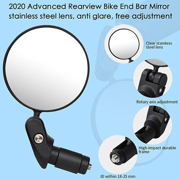 MTB Mountain Bike Rearview Mirror Bicycle Handlebar Convex Rear View Mirror AU
