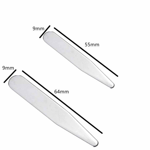 10PCS Shirt Collar Stays Stainless Steel Stiffener Metal Men Long Tie 55mm 64mm