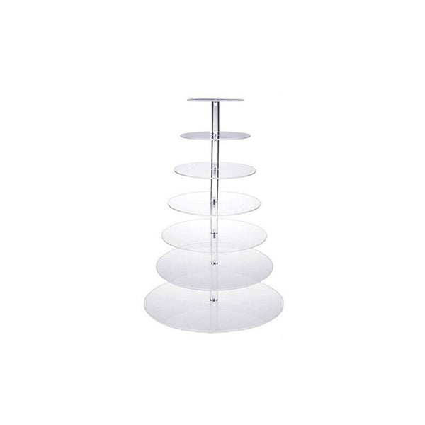 3/4/5/6/7/Tier Acrylic Clear Round Cupcake Cake Stand Birthday Wedding Party AU
