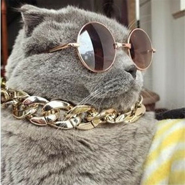 Gold Puppy Chain Necklace Pet Small Dog Necklace Collar Jewelry Neck Accessory