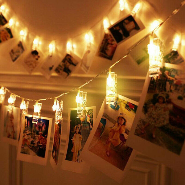 Hanging Picture Photo Peg Clip Fairy String Lights Wedding Party Decor