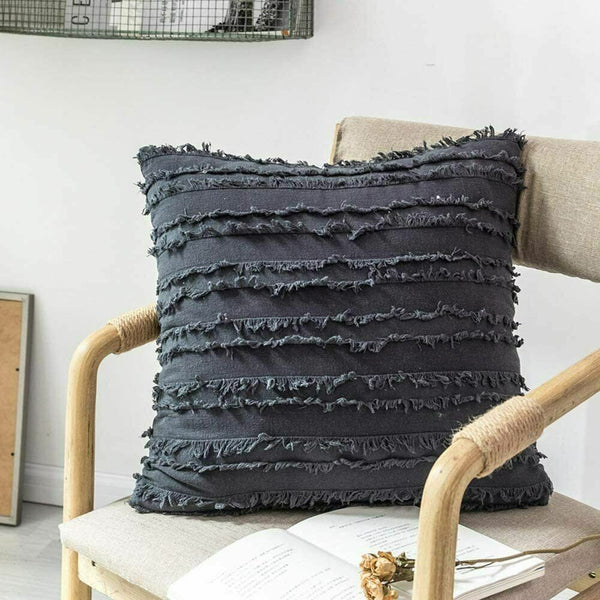 Boho Tassels Fringe Cushion Cover Striped Decorative Lounge Cushion Cover 45x45