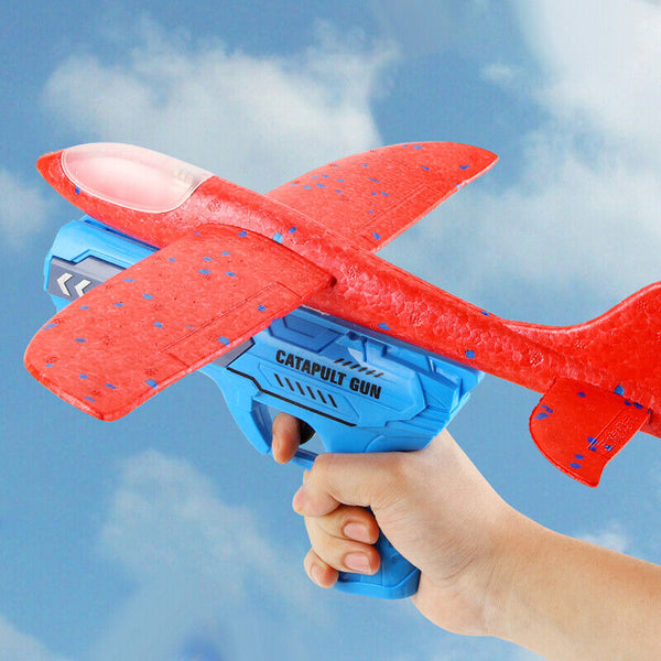 Plane Gun Airplane Launcher Toy Catapult Outside Flying Launcher Outdoor Toys AU