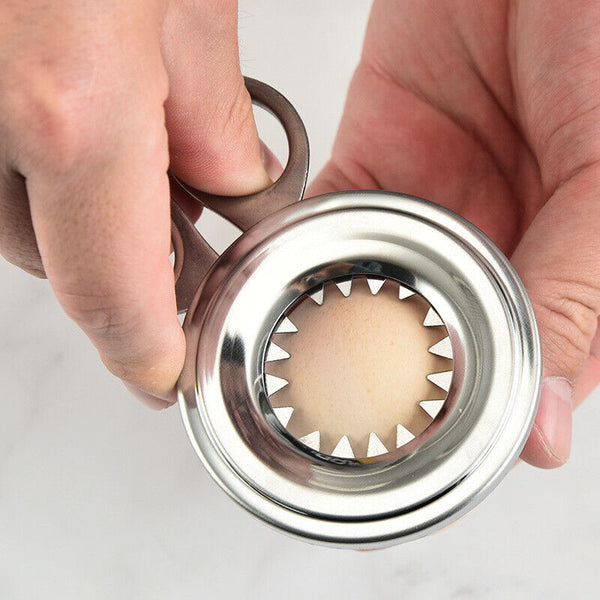 2PCS Stainless Steel Egg Shell Opener Cutter Cracker Boiled Egg Topper Separator