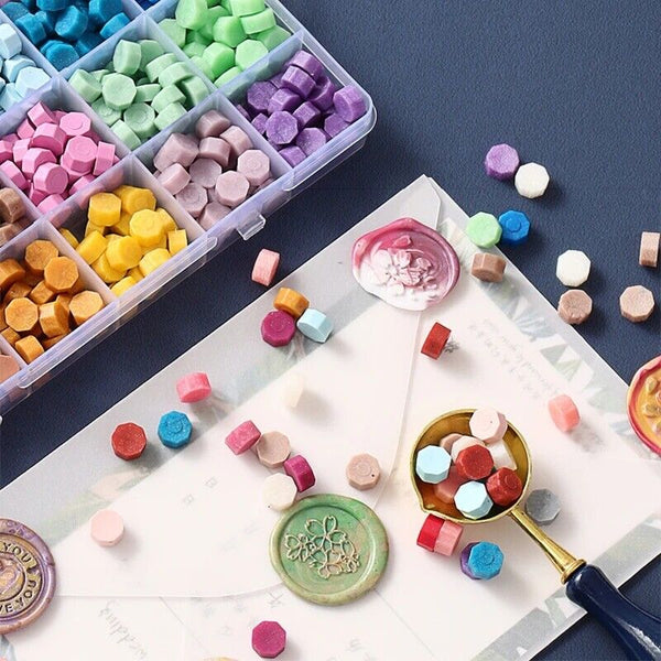 600pc Colour Sealing Wax Mix Metallic Stick Beads Stamp Seal Candle Envelope VIC