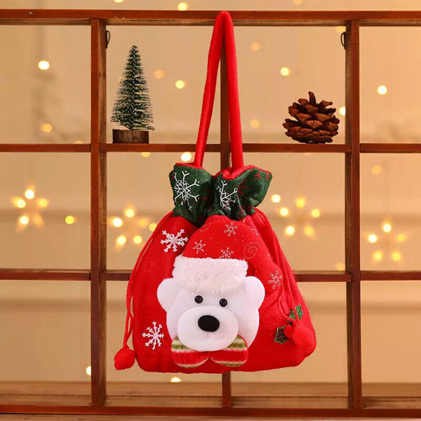Christmas Candy Treat Bags Gift Wrapping Bag Xmas Party Drawstring Decor Bags AU
