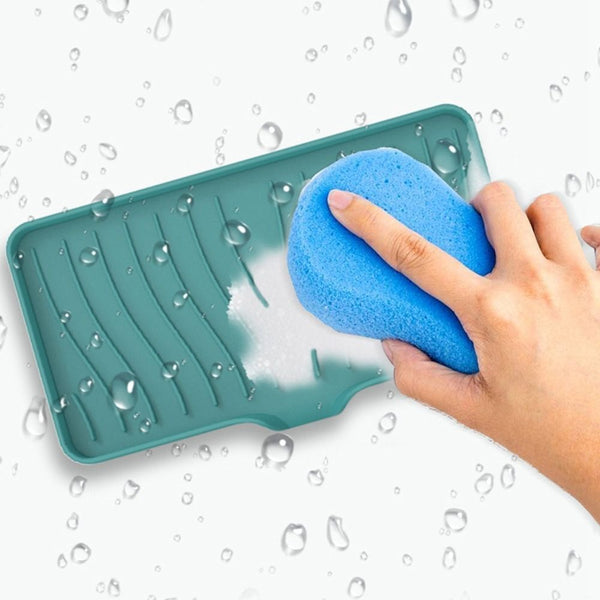 Silicone Sponges Holder Kitchen Sink Organizer Tray for Sponge Soap Dispenser