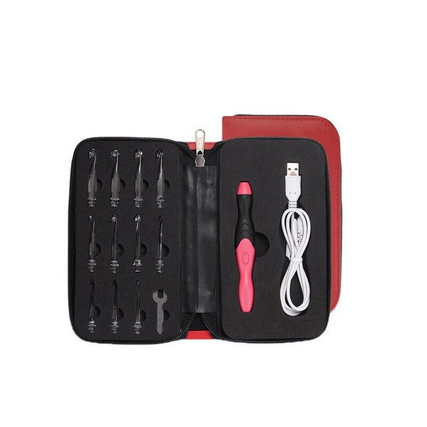 11in 1 LED Light Up Crochet Hooks Set USB Knitting Needles Weave Sewing Tools AU