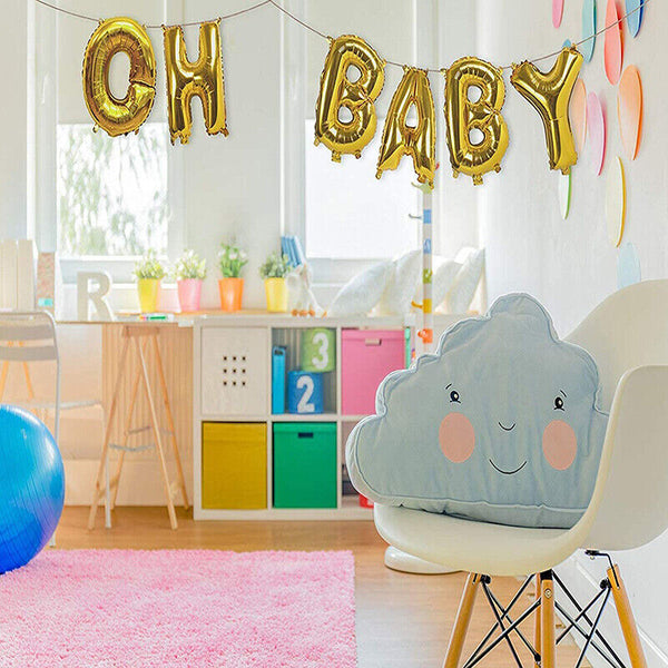 40cm OH BABY Rose Gold Foil Balloons With Ribbons For Baby Shower Brthday Party
