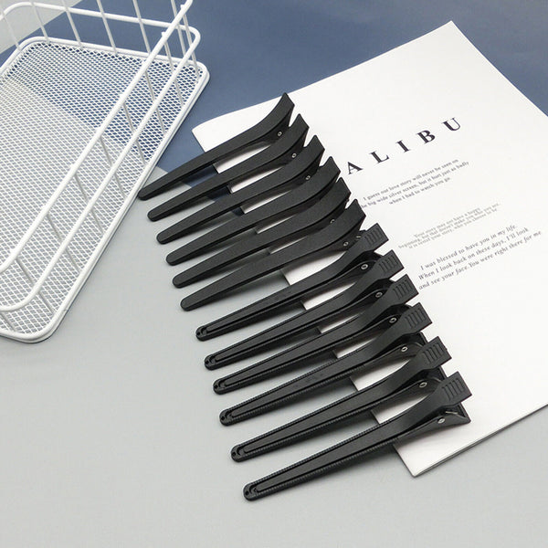 12pcs Black Hair Clip Plastic Sectioning Styling Hairpins Set Hairdressing Tools