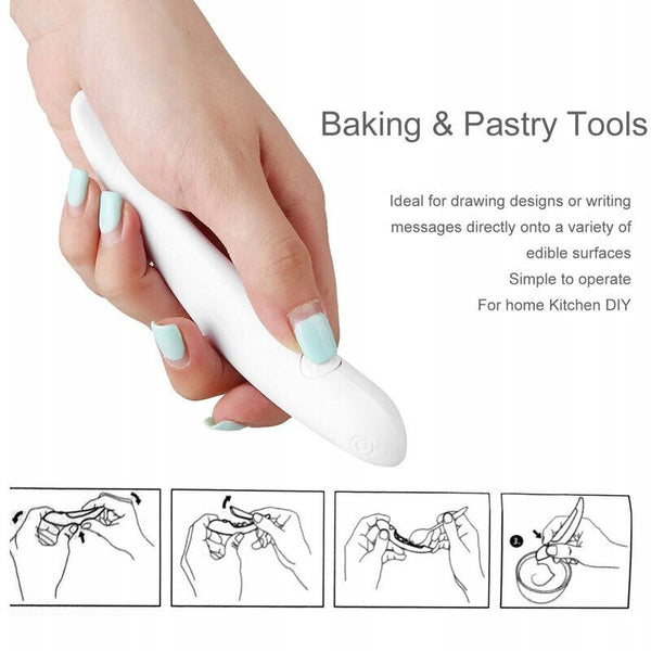 Electrical Latte Art Pen For Coffee Cake Spice Pen Decor Cake Carving Coffee AU