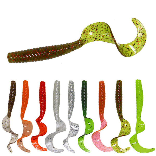 20/40x Soft Plastic Bream Fishing Lures Curly Tackle Bass Cod Tail Lure Bream AU