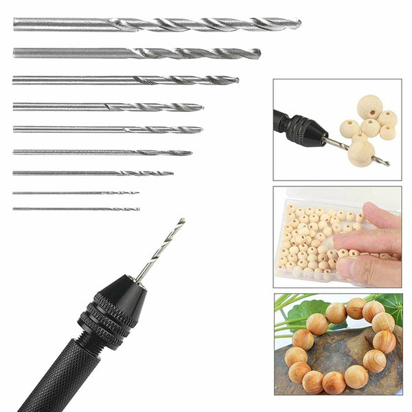 20pcs Mini Hand Drill Vise Hand Bit Twist Woodworking Set Precision Pin