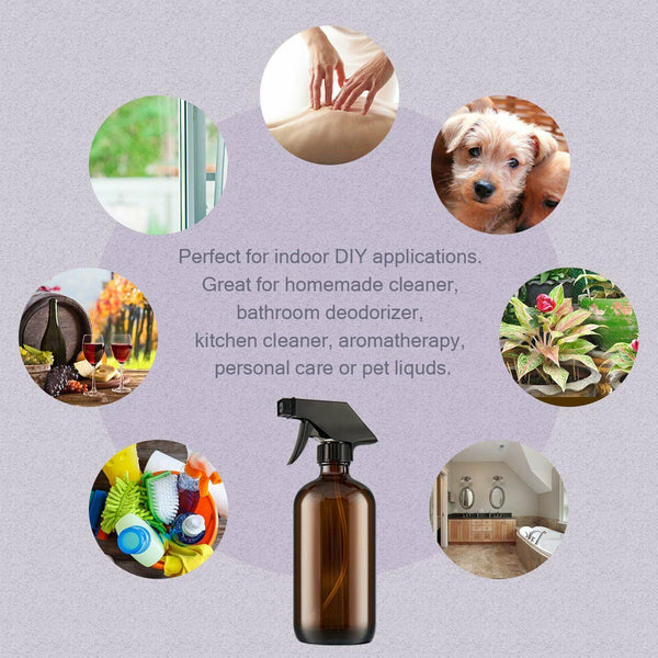 Amber Round Essential Oils Glass Spray Bottles Refillable Aromatherapy Container