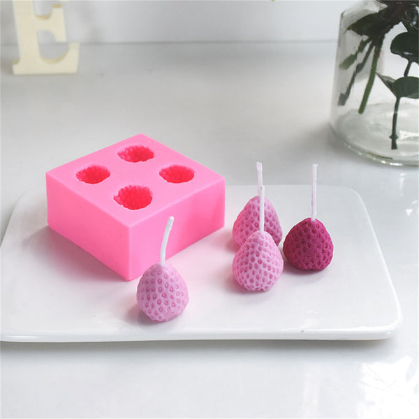 Candle Mold Strawberry Segment Fruit Soap Candles Mulberry Silicone 3D Mould DIY