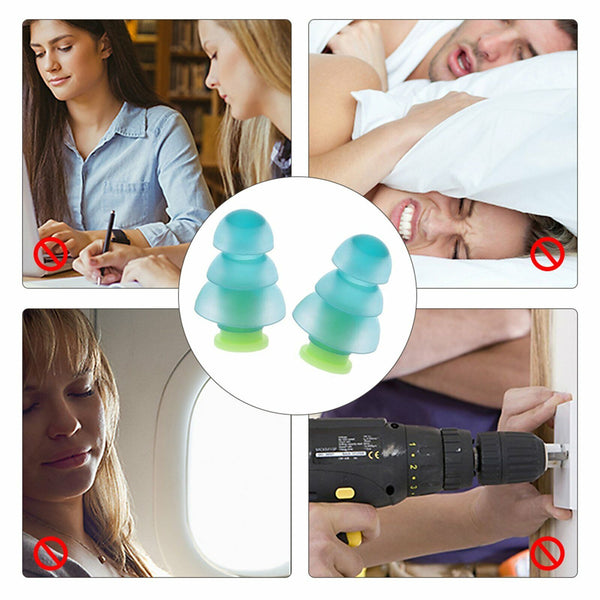 Pair Silicone Ear plugs 25db Earplugs Sleeping Shooting Reusable Noise Reduction