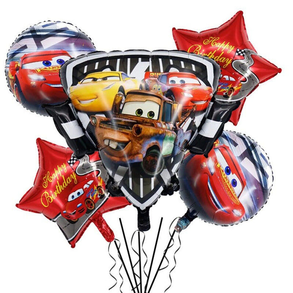 Cars Theme Party Supplies Set – Kids Birthday Banner, Balloons & Tableware Kit