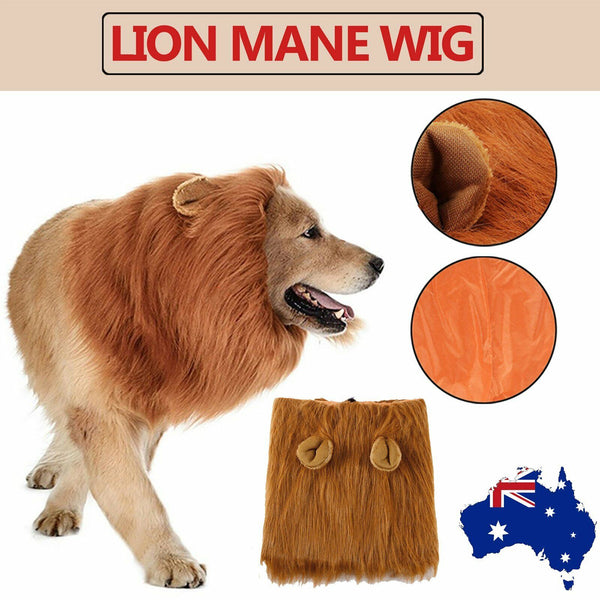Pet Large Lion Costume Mane Wig Dog Fancy Dress Up Party for Halloween ClothesAU
