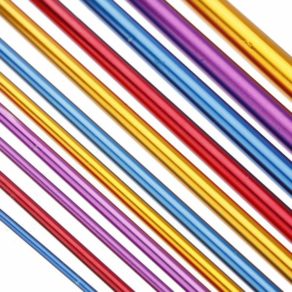 11PCS Long Tunisian Afghan Crochet Hook Aluminum Knitting Needles Tools 2mm-8mm