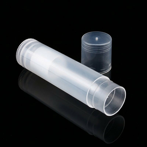 100PCS Clear Lip Balm Tubes Caps 5g Transparent Plastic Empty Lipstick Container - Lets Party