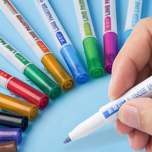 12 Color Drawing Double Line Outline Pen Highlighter Marker Pens Doodle Dazzle