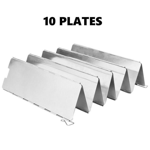 Aluminum Alloy Camping BBQ Cooker Stove Wind Shield Screen Foldable AU 30Plates