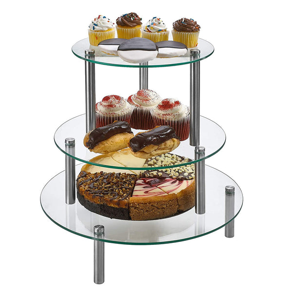 3Tier Round Cupcake Cake Stand Acrylic Display Holder Dessert Rack Party Wedding