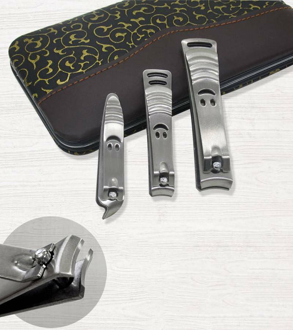 12Pcs/Set Manicure Pedicure Stainless Nail Clippers Kit Cuticle Grooming Case AU