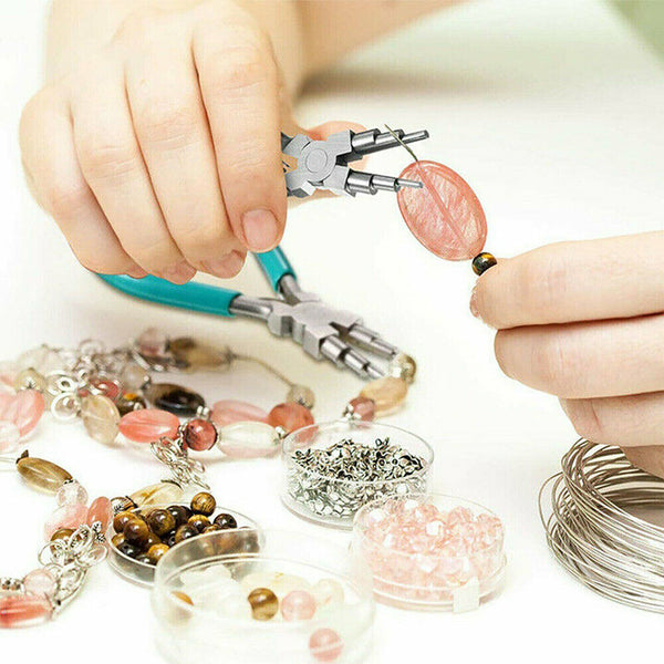 1/2PCS Jewellery Making Beading Mini Pliers Tools Kit Set Round Flat Long Nose A