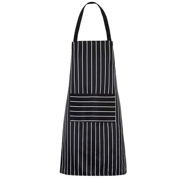Apron Professional Washable Chefs Black & White Striped Apron for Chef BBQ Cafe