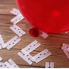 100 X Balloon Clips H shaped Clip Tie Filled Helium Air Balloons Wedding Party