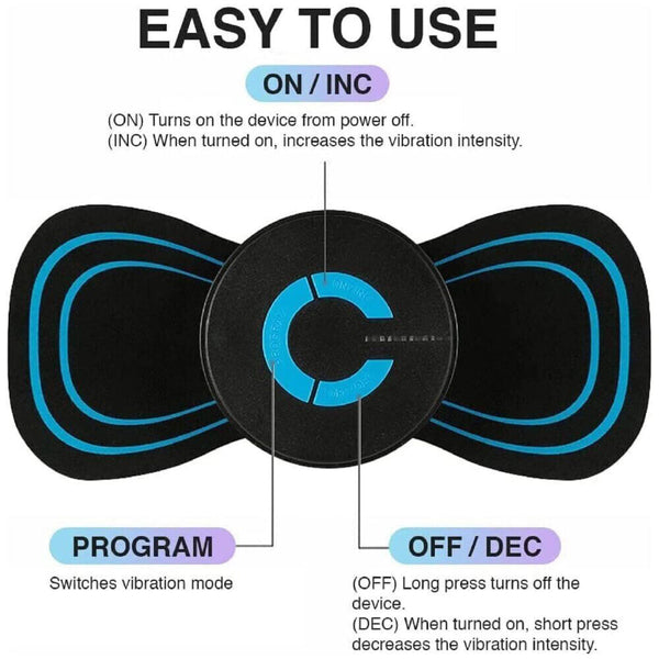 Mini Electric Neck Back Massager EMS Cervical Massage Patch Relief Pain Portable - Lets Party