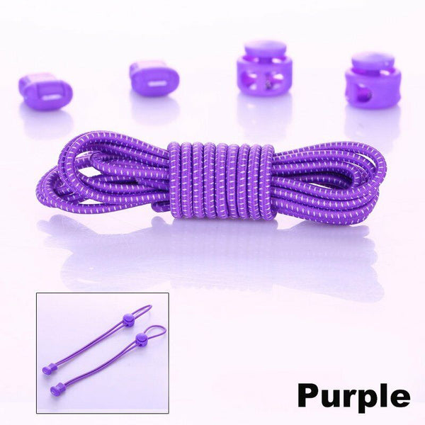 2-Pairs No Tie Shoelaces Elastic Lock Shoe Laces For Adults Kids Sports Sneaker