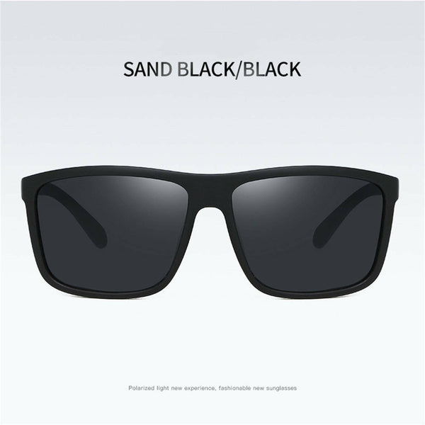 New Black Square Frame Polarized Sunglasses Driving Mens Designer Retro Eyewear