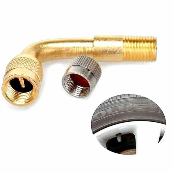 8PCS Valve Extension Tyre Stem Adapter Core Cap 90°Angle Car Bike Truck Brass AU