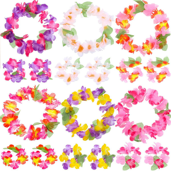 6X Summer Essentials Hawaiian Hawaiian Leaf Flower Head Rings Decorate Brand AU