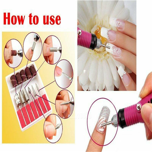 12PCS Electric Nail Drill Bits Set 3/32 Shank Size Sanding Bands Filing File 83