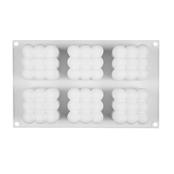 6/15 Cavities 3D Cube Candle Mould Silicone Wax Bubble Cake Dessert Plaster Mold