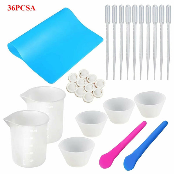 36x DIY Silicone Mixing Measuring Cups UV Resin Mold DIY Casting Jewelry Tool AU