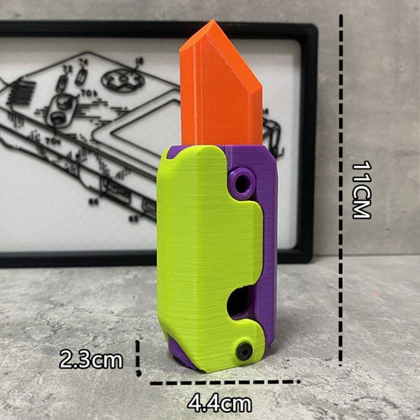 3D Gravity Carrot Knife Toys Plastic EDC Fidget Toys Anxiety Stress Relief Toy