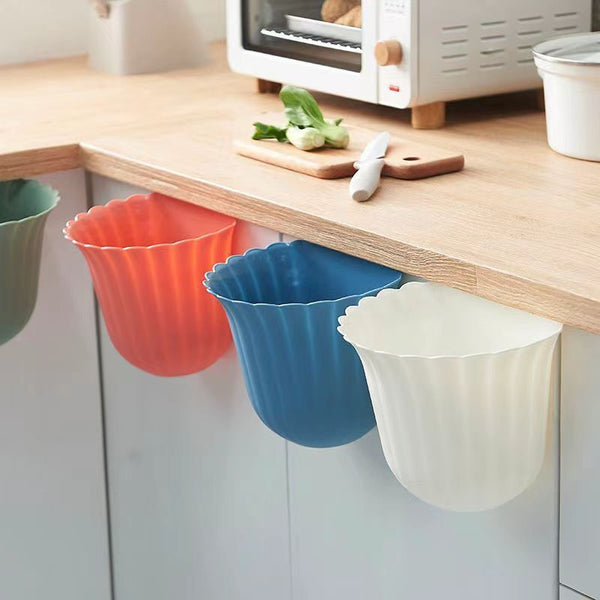 4PCS Hanging Folding Kitchen Trash Can, Mini Trash Can For Kitchen Cabinet Door - Lets Party