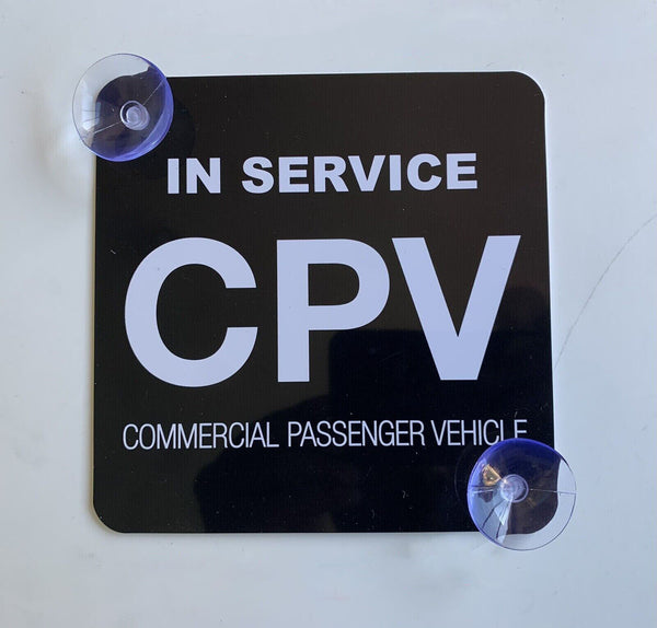 Rideshare car window sign held in hand to show the rigid PVC panel