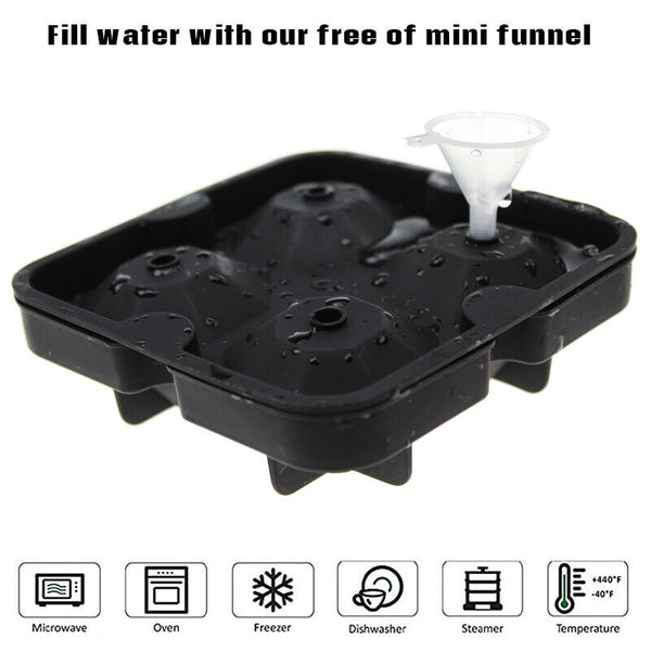 Large Ice Diamond Maker Ice Cube Tray Skull Ice Cube Cocktails Molds Whiskey