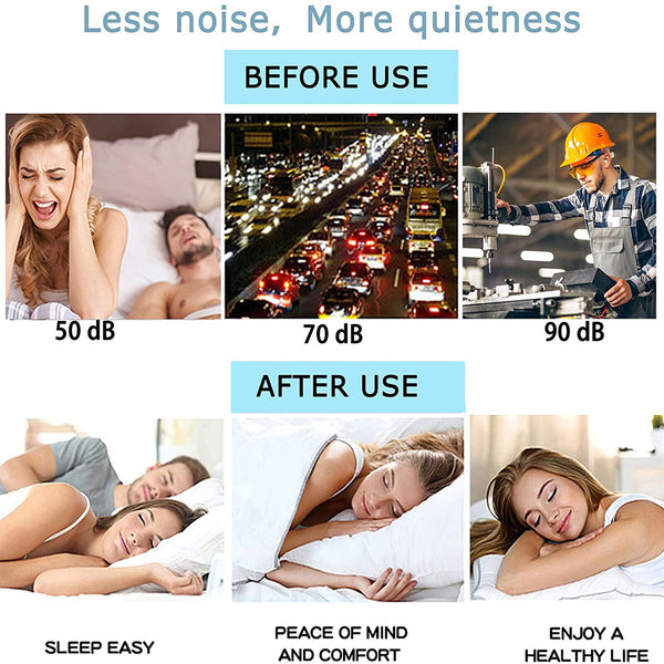 Reusable Soft Sleeping Ear Plugs Snoring Sleep Sound Noise Cancelling Earplugs
